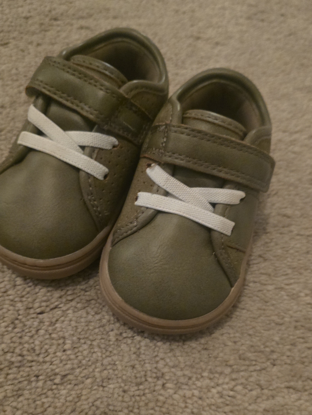 Carter's Olive Green Kids Sneakers with White Laces